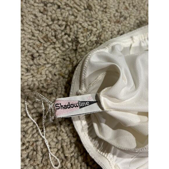 Vtg 60s SHADOWLINE size S HALF SLIP Maxi 36" Long Lace Slit Pillow Tab WHITE H24 - Picture 8 of 10